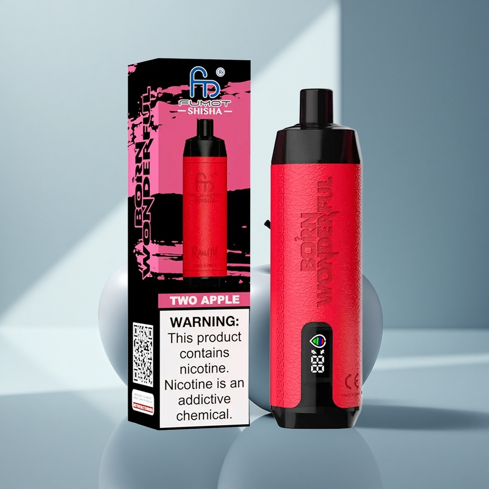 RandM Fumot Shisha 10000 Puffs Две Ябълки LED Мехурче 0.6ом