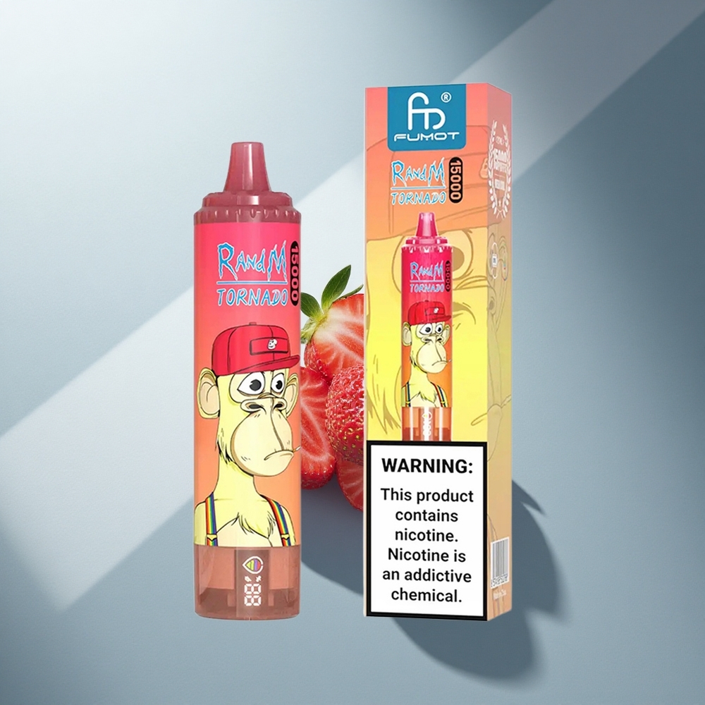 RandM Fumot Tornado 15000 Puffs Ягодова Червена Енергия с 25мл Течност и Type-C Зарядно