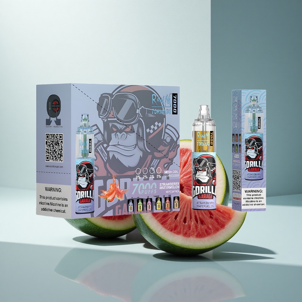 RandM Fumot Tornado 7000 Puffs Ягодена Диня с Мрежеста Намотка и 14ML