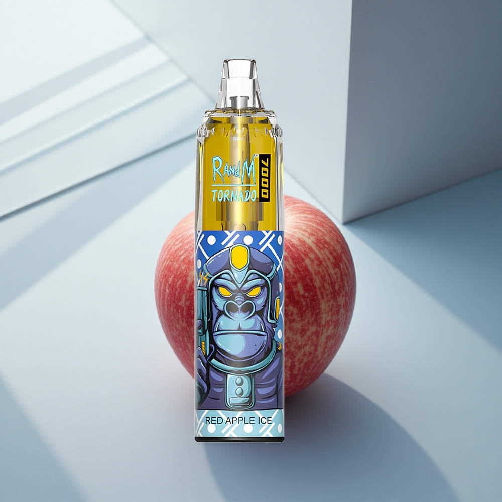 RandM Fumot Tornado 7000 Puffs Червена Ябълка Лед 14ML Мрежов Намотка