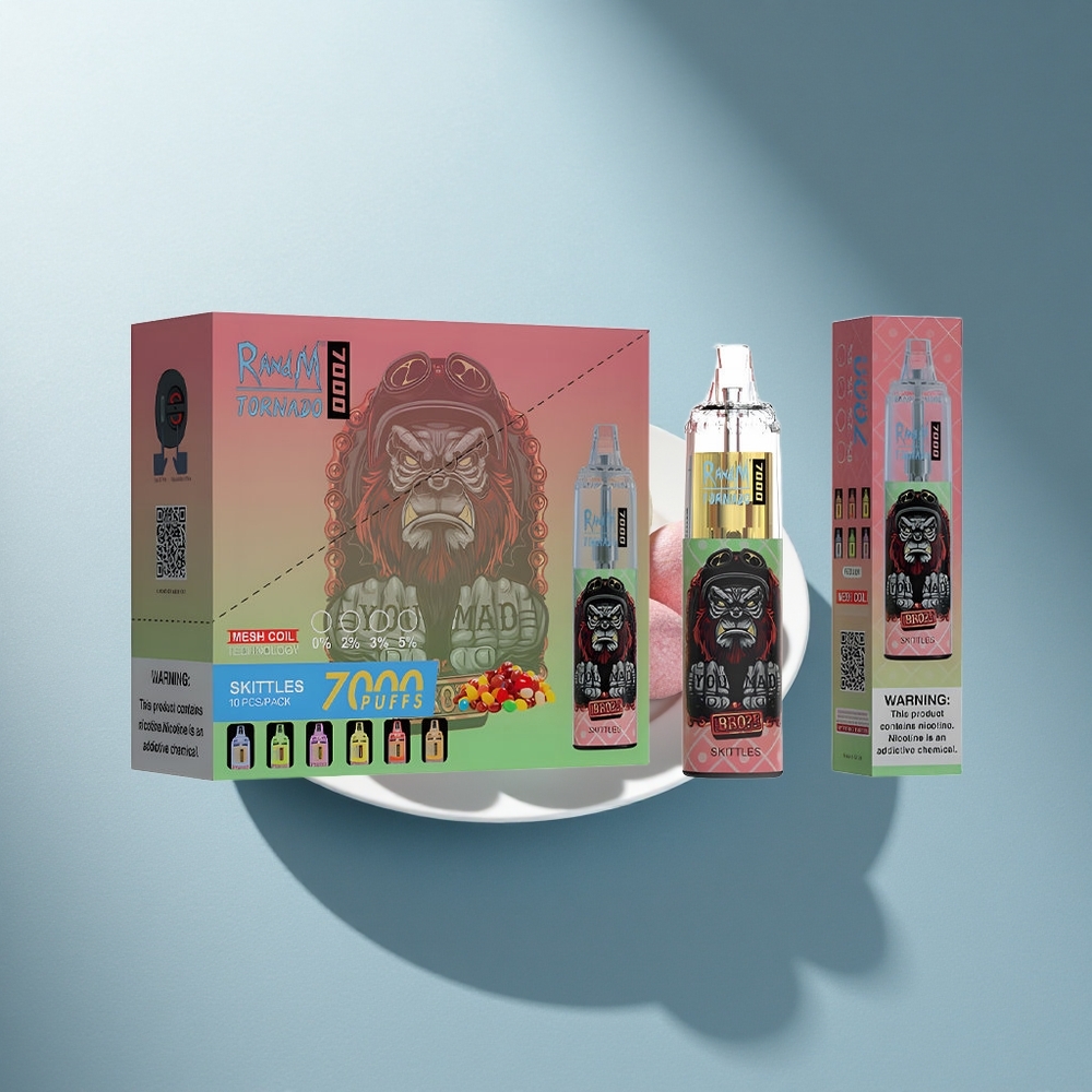 RandM Fumot Tornado 7000 Puffs Скитълс Мрежова Намотка 14 ML Тип-C