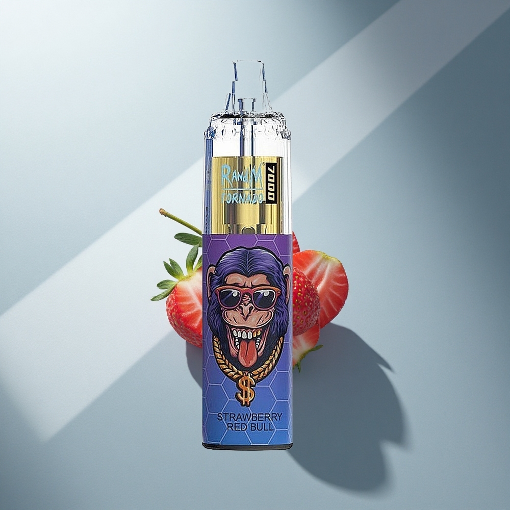 RandM Fumot Tornado 7000 Puffs Ягодова Червена Буре с Мрежова Намотка и Регулируем Въздух