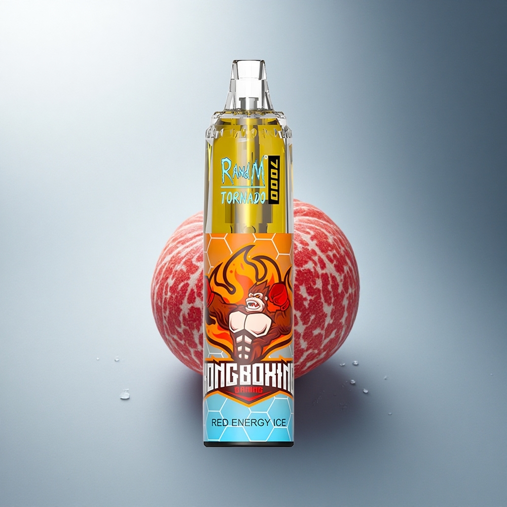 RandM Fumot Tornado 7000 Puffs Червена Енергия Лед RGB Мрежова Намотка Въздушно Регулируем