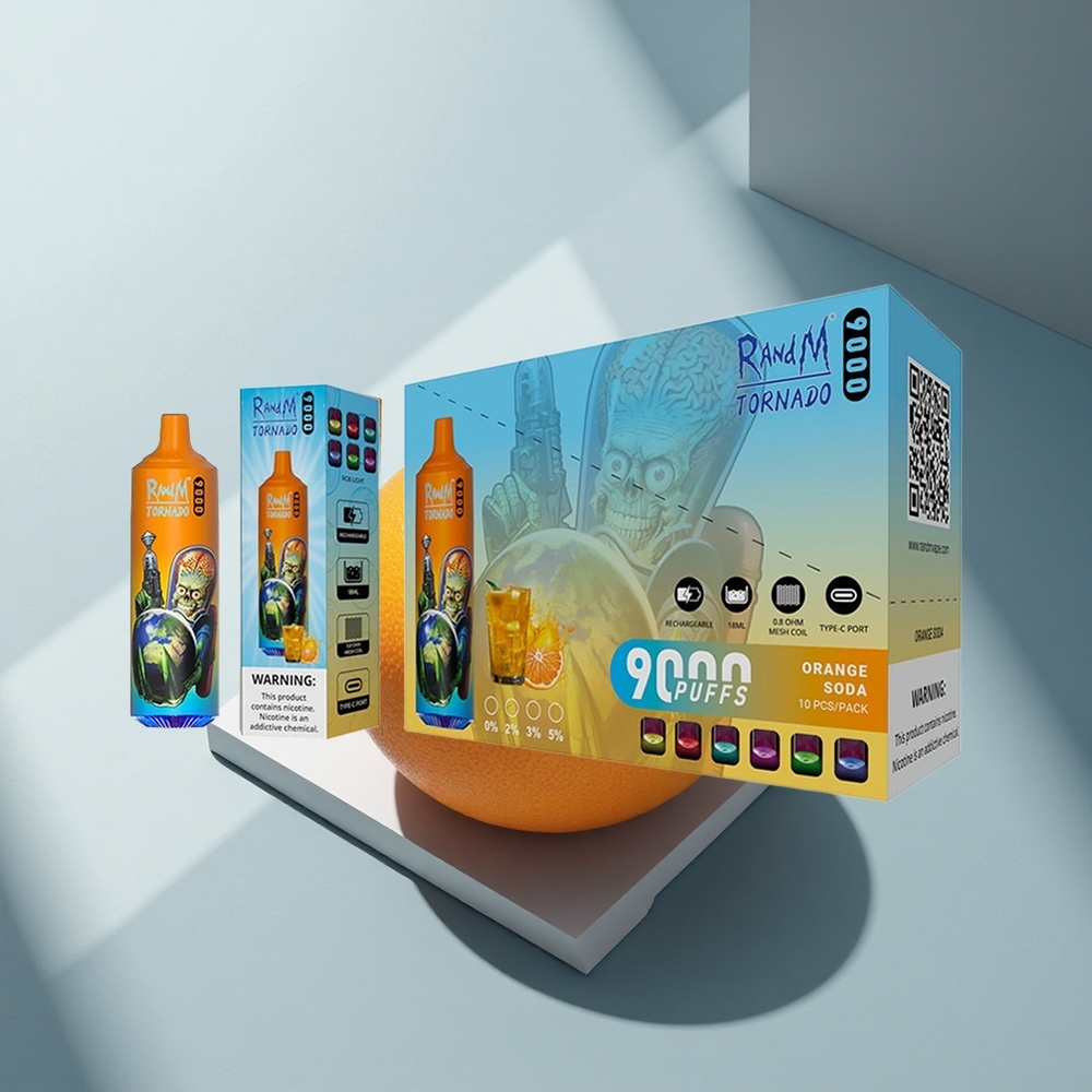 RandM Fumot Tornado 9000 Puffs Портокалова сода Меш Коил 18 мл RGB