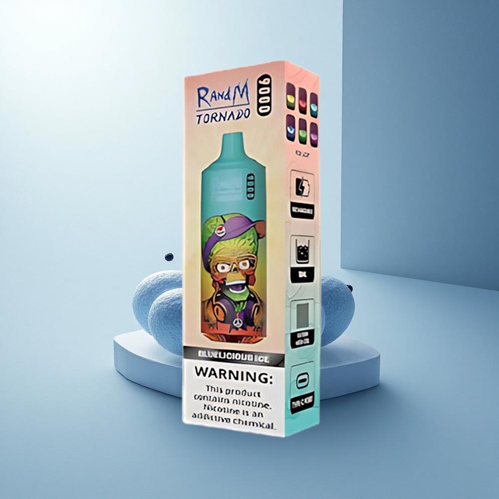 RandM Fumot Tornado 9000 Puffs Синьоледка Лед 9000 Пуфове 18 мл Мрежов Коил