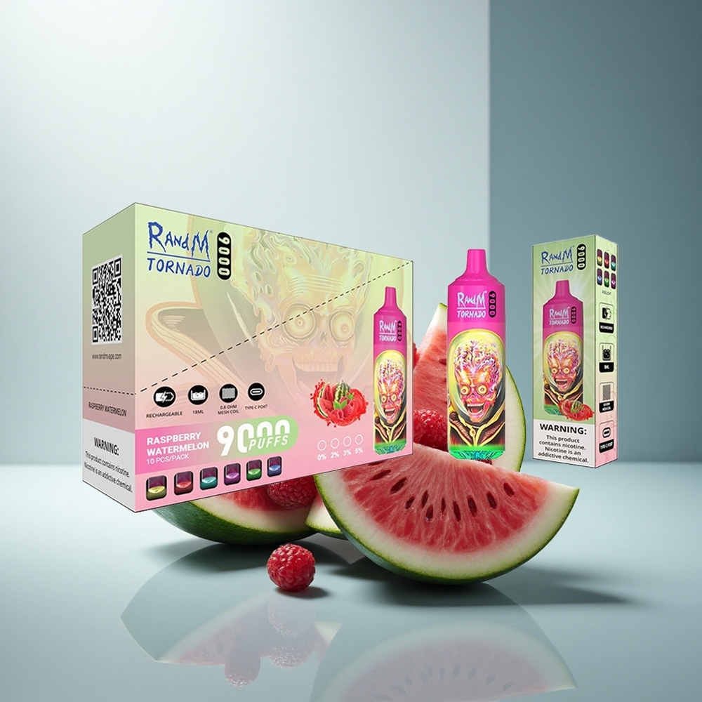RandM Fumot Tornado 9000 Puffs Малина Диня 9000 Пуфовa 850 mAh 18 мл