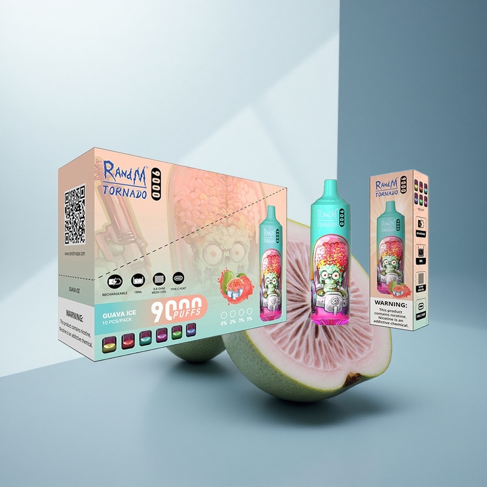 RandM Fumot Tornado 9000 Puffs Гуава Лед RGB Мрежа 18 мл