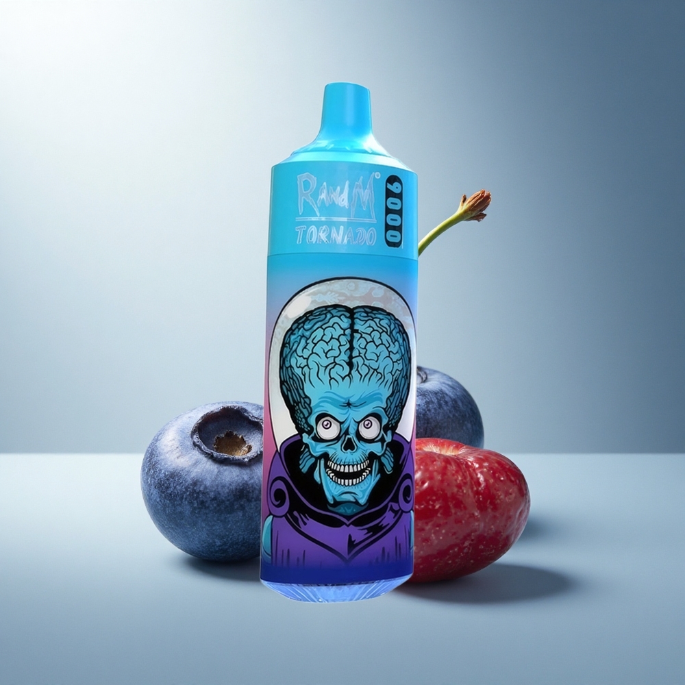 RandM Fumot Tornado 9000 Puffs Черница Вишна Боровинка с Мрежеста Намотка и RGB Дисплей
