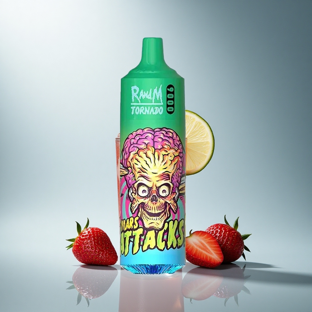 RandM Fumot Tornado 9000 Puffs Ягодов лимонада с мрежова намотка и RGB дисплей
