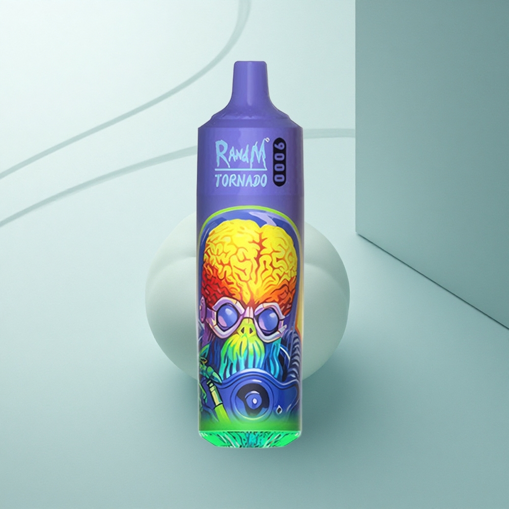 RandM Fumot Tornado 9000 Puffs Хладен Ментол с Мрежова Намотка и RGB Дисплей