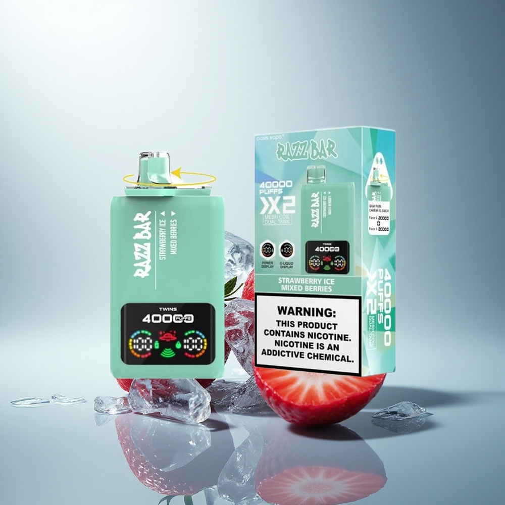 Razz Bar 40000 Puffs Ягодов Сладолед - Смесени Горски Плодове с 5% Никотин и Dual Mesh Coil