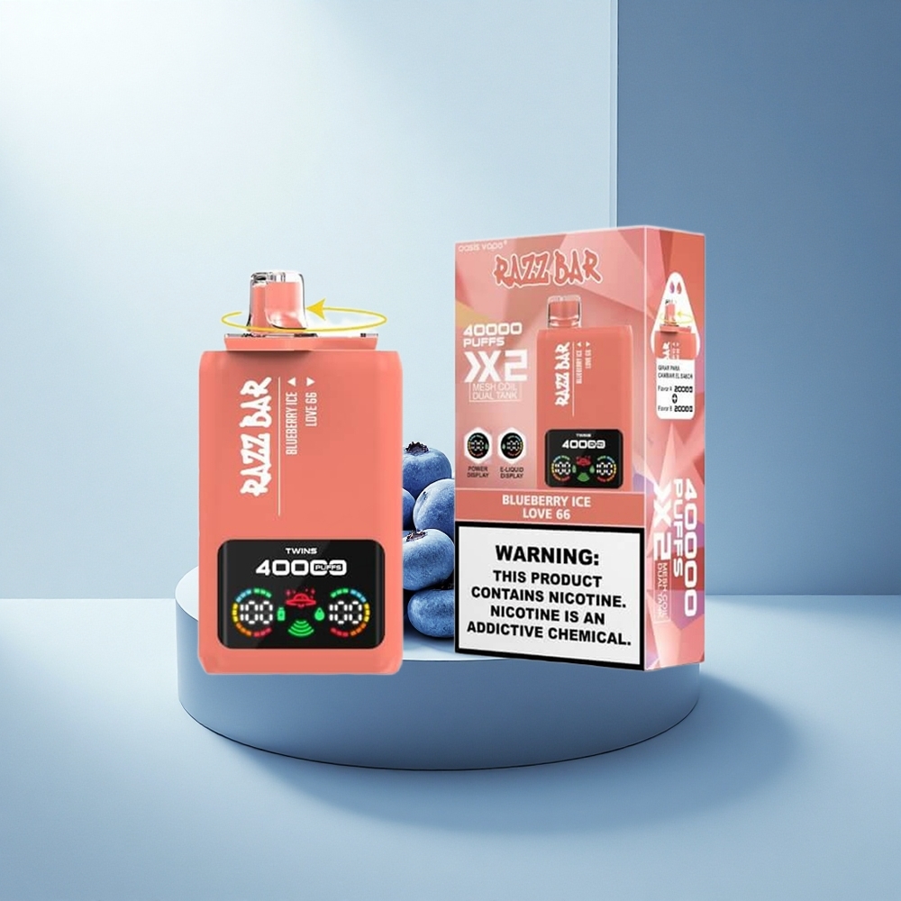 Razz Bar 40000 Puffs Боровинков Лед - Любов 66 с Двойна Мрежа и Тип-C Порт