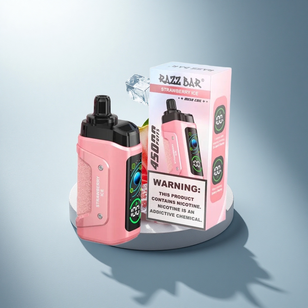 Razz Bar 45000 Puffs Ягодов Лед 1.0 Ohm Мех Мрежа 650 мАч Батерия