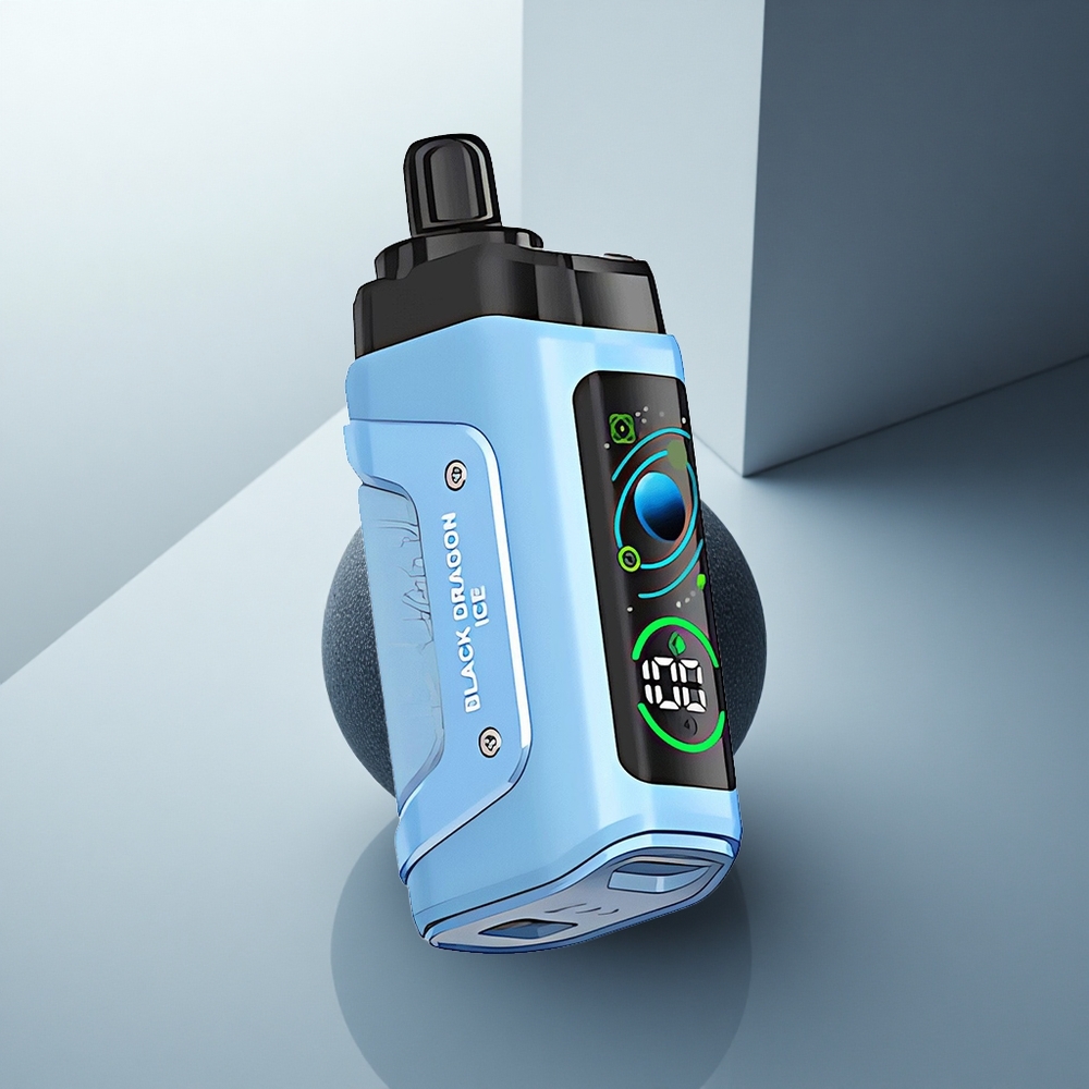 Razz Bar 45000 Puffs Черен Дракон Лед Мех Намотка Регулируем Въздушен Поток