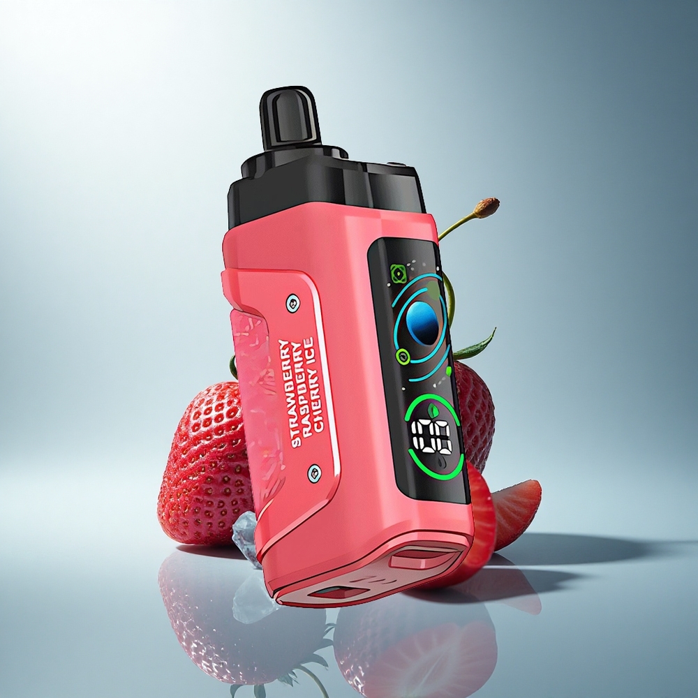 Razz Bar 45000 Puffs Ягодово-черешов лед с мрежева намотка и регулируем въздушен поток