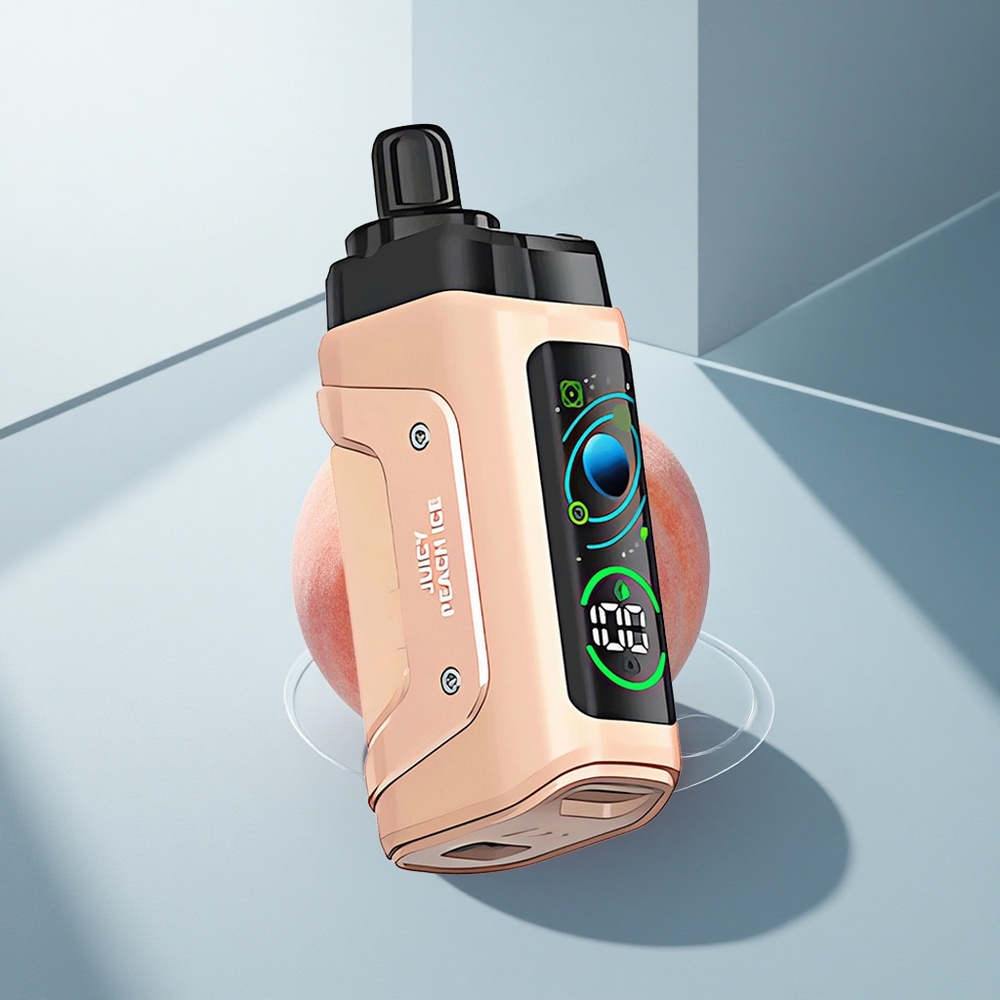 Razz Bar 45000 Puffs Сочен Праскова Лед с Мрежеста Намотка и Регулируем Въздушен Поток