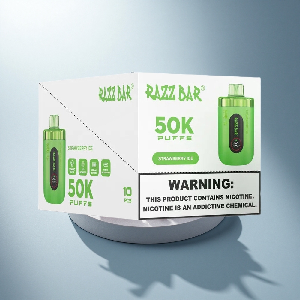 Razz Bar 50K Puffs Ягодов Сладолед 1.0 Ohm Mesh 2% Nicotine