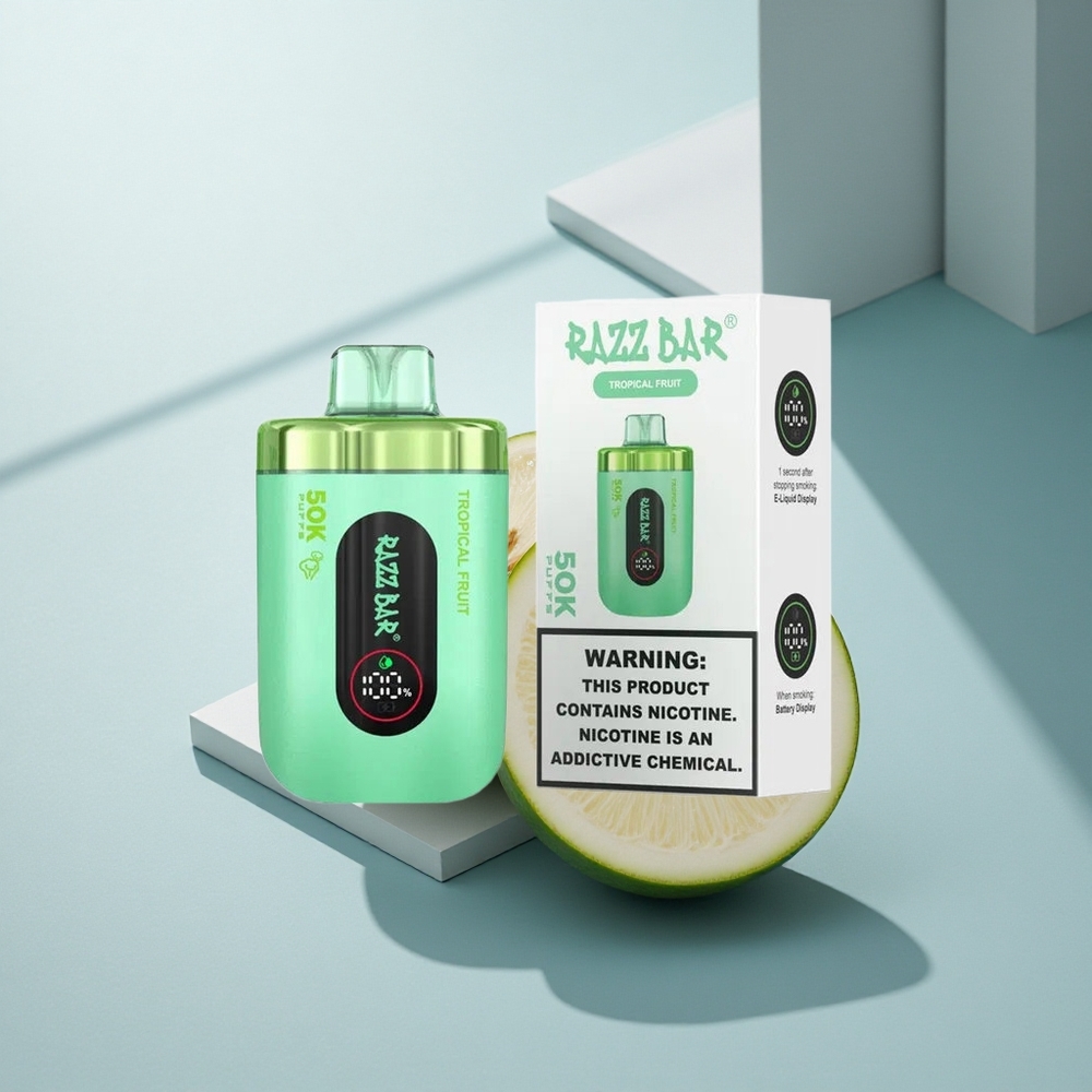 Razz Bar 50K Puffs Тропически плодов мех и 2% никотин