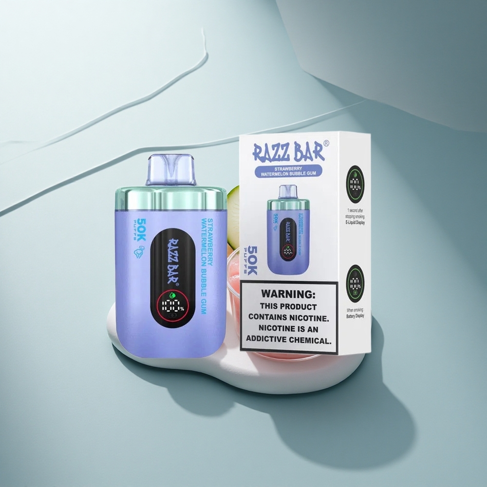 Razz Bar 50K Puffs Ягода Диня Балончева Дъвка с 2% Никотин и Мрежов Катуш