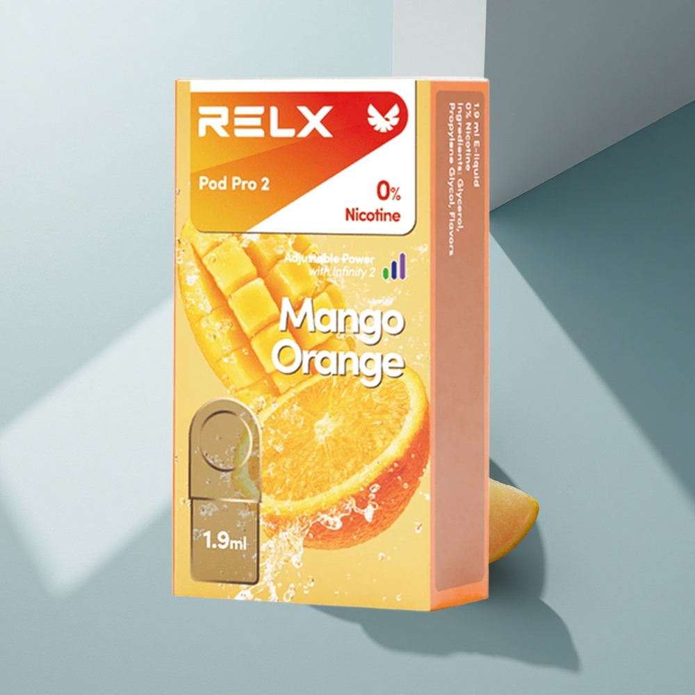 Relx Pod Pro 2 Vape Device Манго Орандж 0mg/ml 1.9ml 2 pods/pack 6.5W