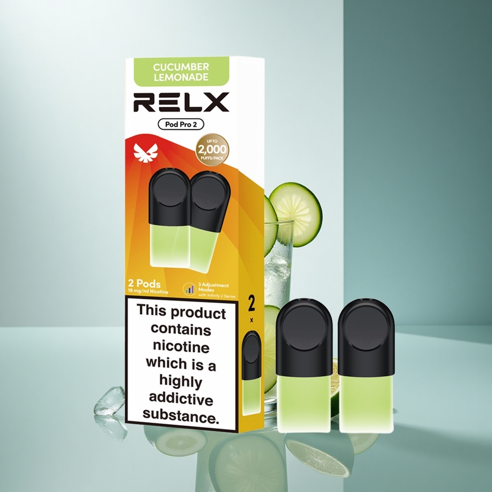 Relx Pod Pro 2 Vape Device Напитка-Краставичен Лимонада 18mg/ml с 1.9ml капацитет и 3 режима на мощност