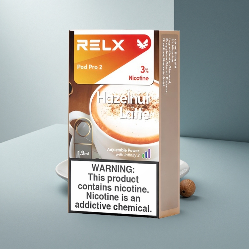 Relx Pod Pro 2 Vape Device Лешников лате 30mg/ml 1.9ml 600 пуфа 3 режима