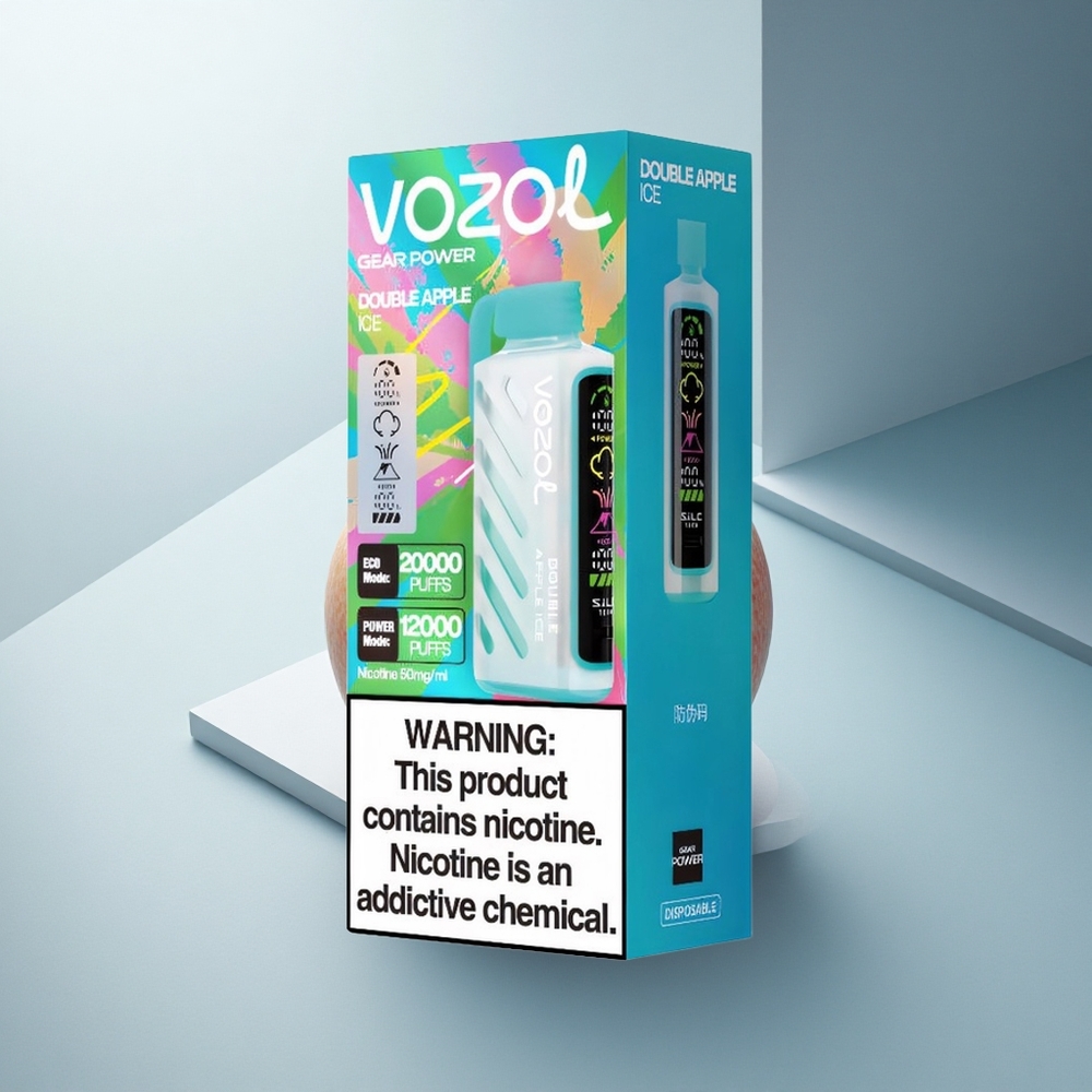 VOZOL Gear Power 20000 Puffs Двойна Ябълка Лед с Dual Mesh Coil и 20mL