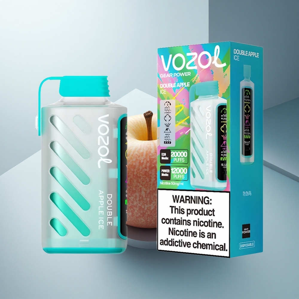 VOZOL Gear Power 20000 Puffs Двойна Ябълка Лед с Dual Mesh Coil и 20mL