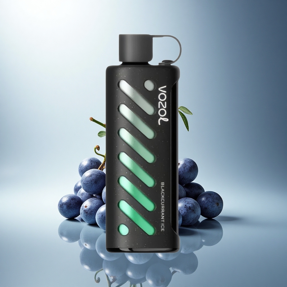 VOZOL Gear Shisha 25000 Puffs Черен боровинков лед със 1000mAh батерия и двойни модове