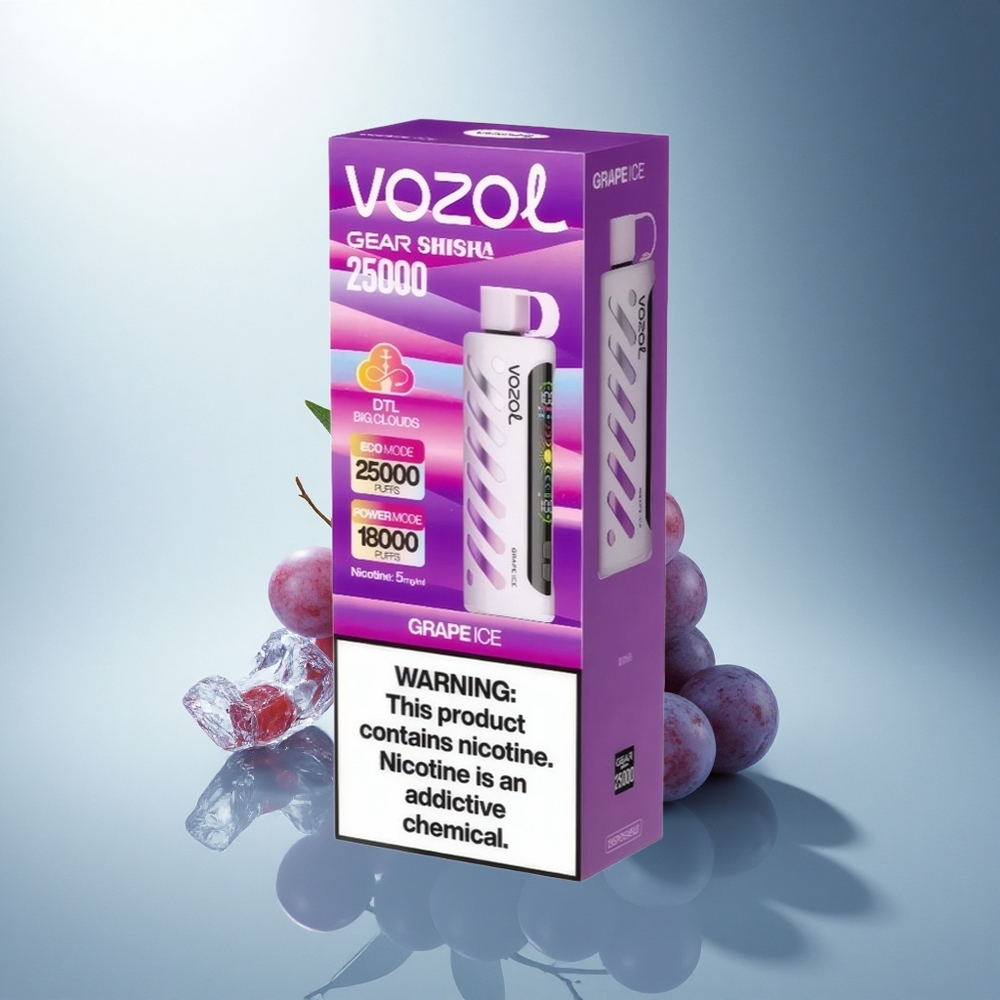 VOZOL Gear Shisha 25000 Puffs Гроздов лед със Smart Chip и Dual Mesh
