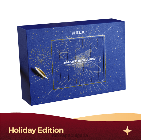 Relx Вкусы - RELX подаръчна кутия за нова година 64NVZ61 арктическа мъгла + лед от диня