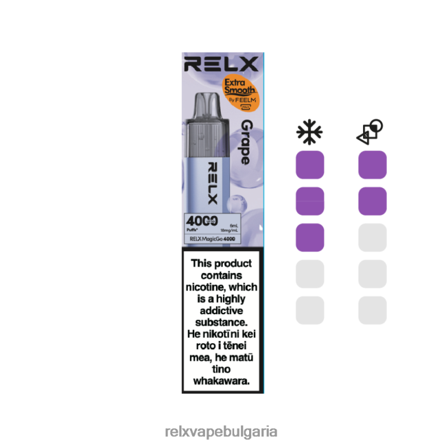 RELX Vape Bulgaria - RELX MagicGo 4000 вейпове за еднократна употреба грозде NLP8V26